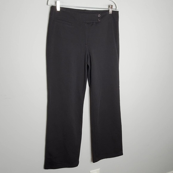 EILEEN FISHER Dark Charcoal Grey Stretch Straight Leg Pants Sz Small S - Picture 2 of 8